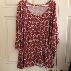 Woman Within 3/4 sleeve Blouse 4X Burnt Orng